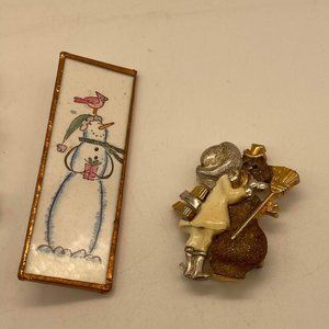 Vintage Snowman Brooch Bundle - Danecraft Snowman